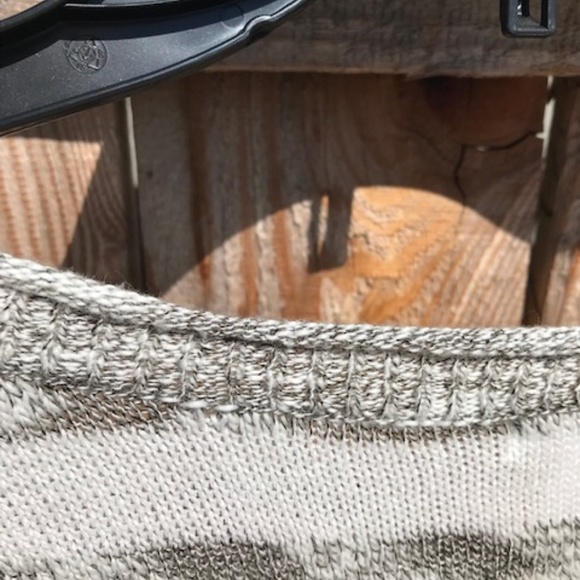Nordstrom BP Grey and Cream Striped Sweater, hi-lo - Picture 5 of 5